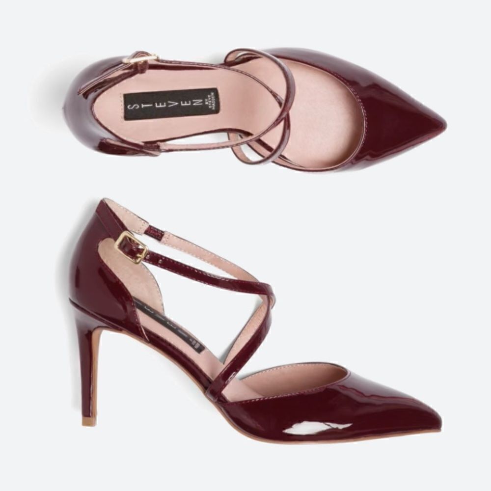 PATENT CRANBERRY Leather criss cross heels from Stitch Fix! Sabree point…